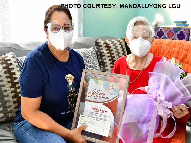 Centenarian sa Mandaluyong tumanggap ng P100,000