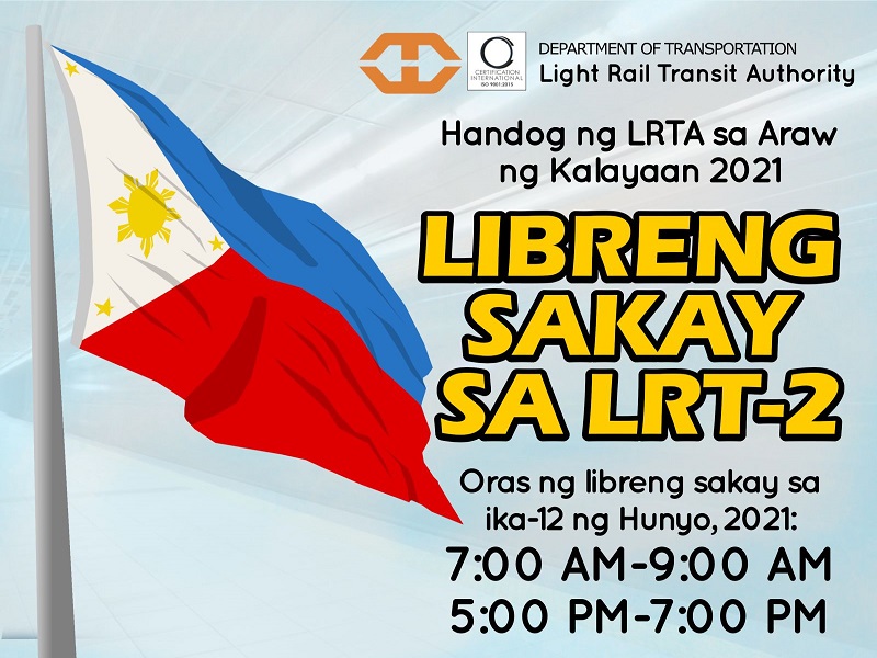 LRT-2 may handog na libreng sakay bukas, June 12
