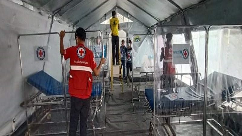 Red Cross nakapagtayo na ng medical tents sa siyam na mga ospital sa Metro Manila