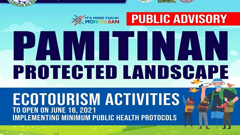 Pamitinan Protected Landscape  sa Montalban, Rizal muling bubuksan sa publiko