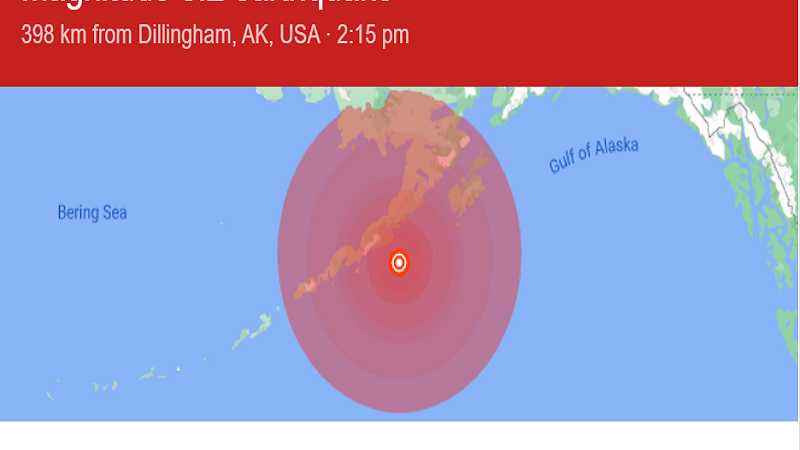 Alaska niyanig ng magnitude 8.2 na lindol