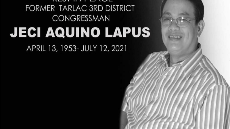 Dating Tarlac 3rd Dist. Cong. Jeci Aquino Lapus pumanaw na