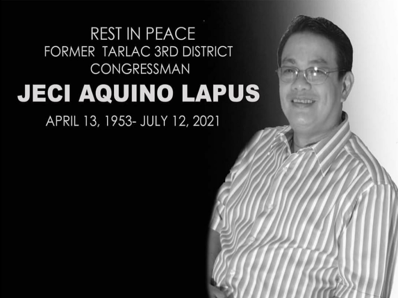 Dating Tarlac 3rd Dist. Cong. Jeci Aquino Lapus pumanaw na