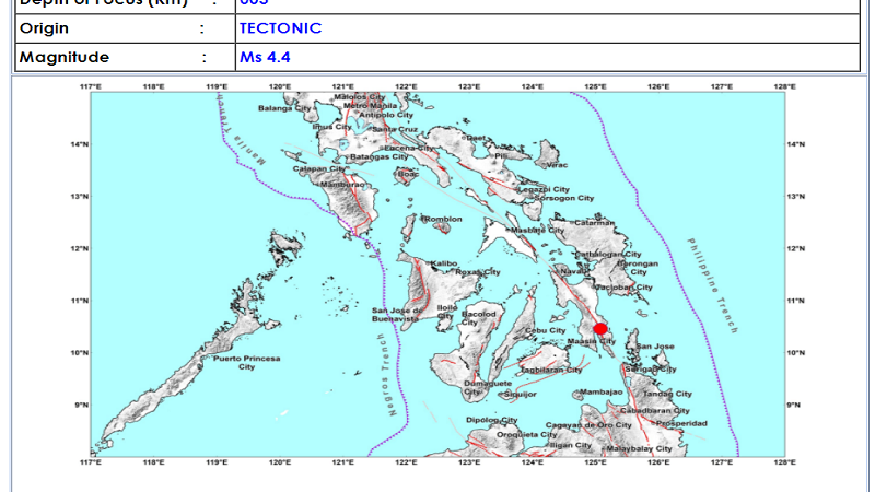 Silago, Southern Leyte niyanig ng magnitude 4.4 na lindol