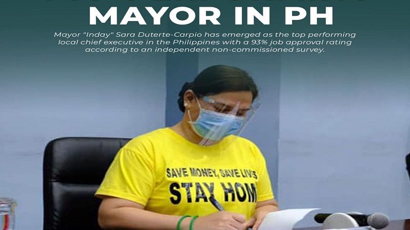 Davao City Mayor Inday Sara Duterte , Top Performing Mayor sa bansa ayon sa isang survey