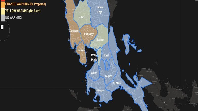 Heavy rainfall warning itinaas ng PAGASA sa Metro Manila at mga kalapit na lalawigan sa Luzon