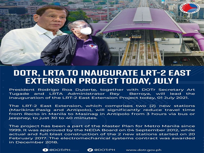 Antipolo at Marikina stations ng LRT-2 magagamit na ng mga pasahero simula sa July 6