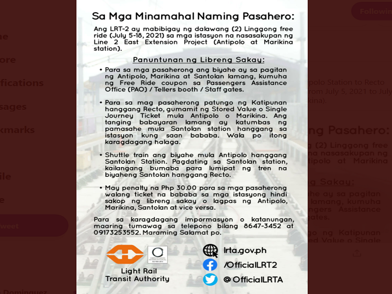 Antipolo at Marikina stations ng LRT-2 operational na; libre ang sakay sa loob ng dalawang linggo