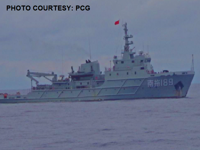 BRP Cabra ng Coast Guard napaalis ang isang Chinese Navy Warship sa Marie Louise Bank