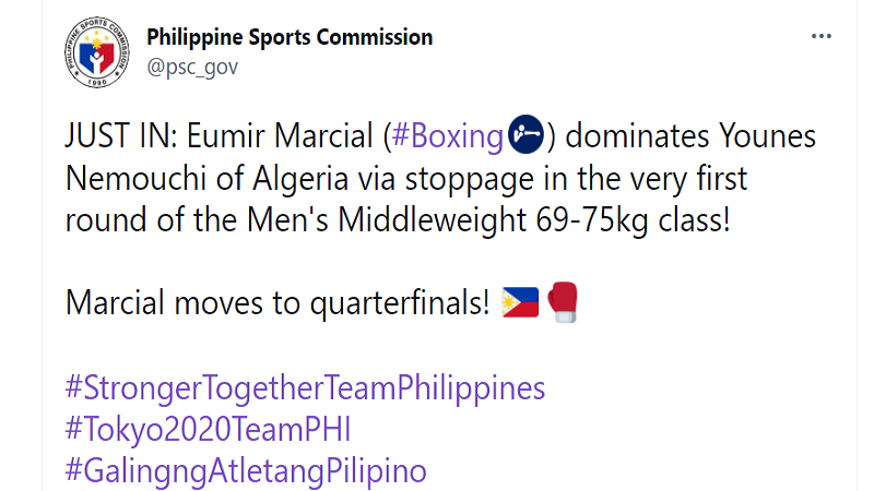Pinoy boxer Eumir Marcial nakaabante sa quarterfinals