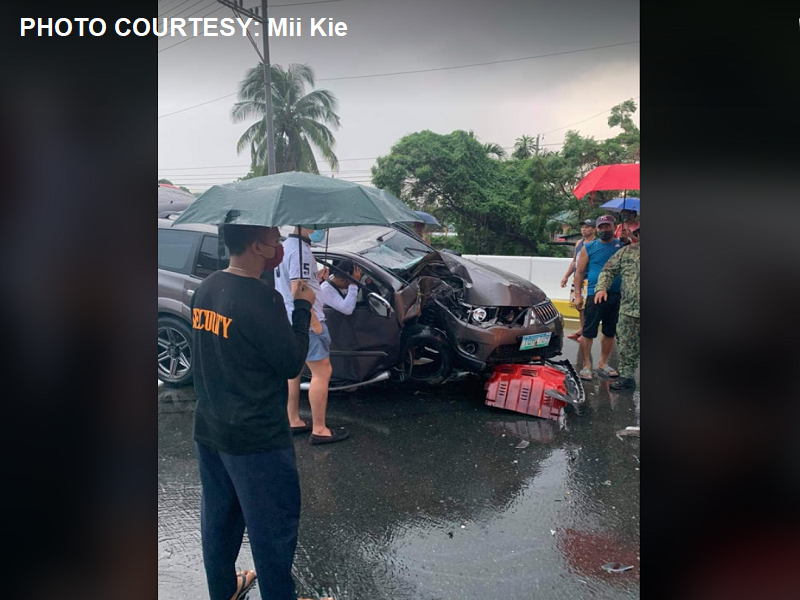 WATCH: Aksidente sa Batangas, Montero sumalpok sa concrete island