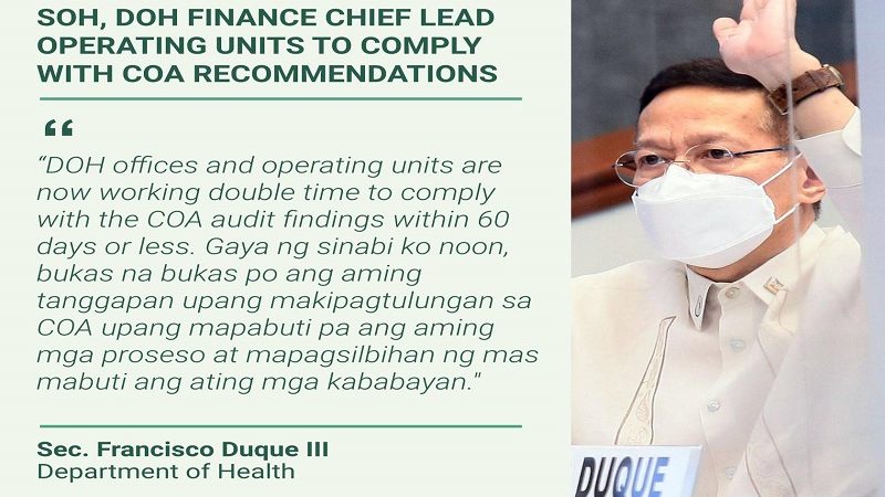 DOH doble-kayod na para maka-comply sa COA recommendation