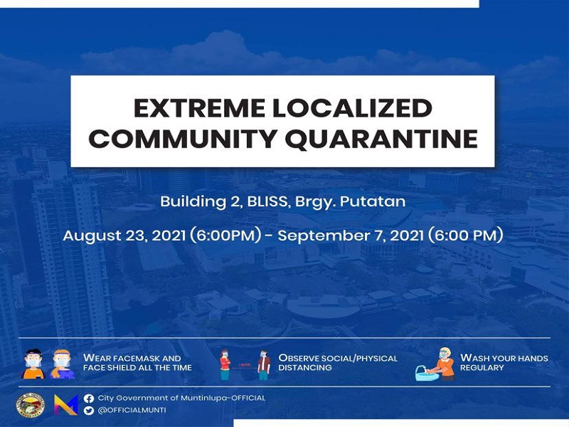 Isang gusali sa Brgy. Putatan, Muntinlupa isinailalim sa Extreme Localized Community Quarantine