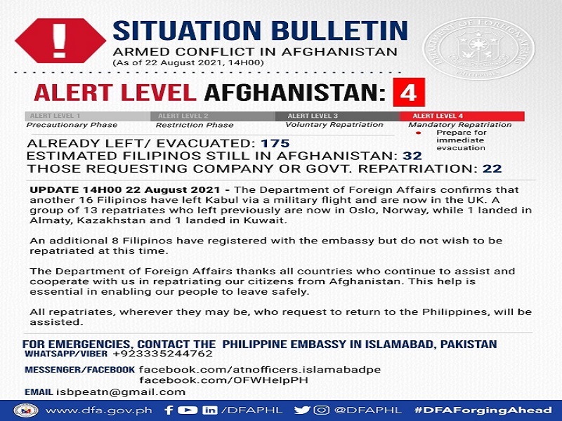 16 pang Pinoy nailikas sa Afghanistan; dinala pansamantala sa UK