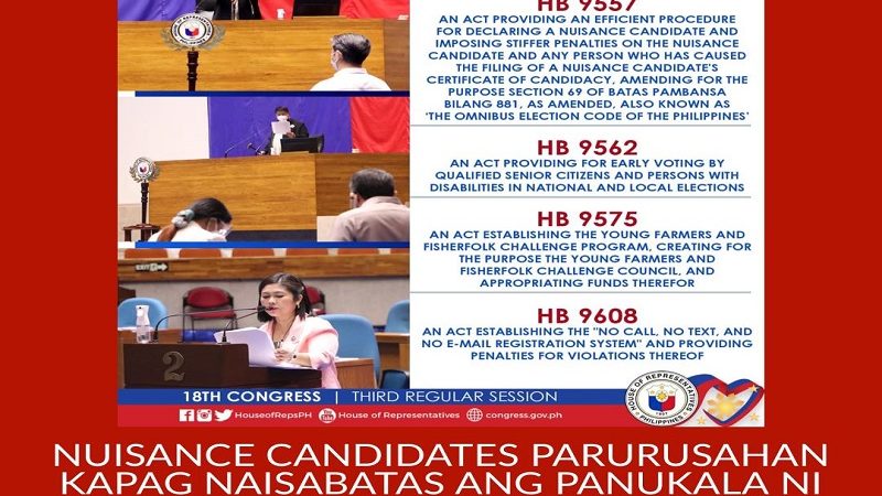 Nuisance candidates parurusahan kapag naisabatas ang panukala ni Samar Representative Sarmiento