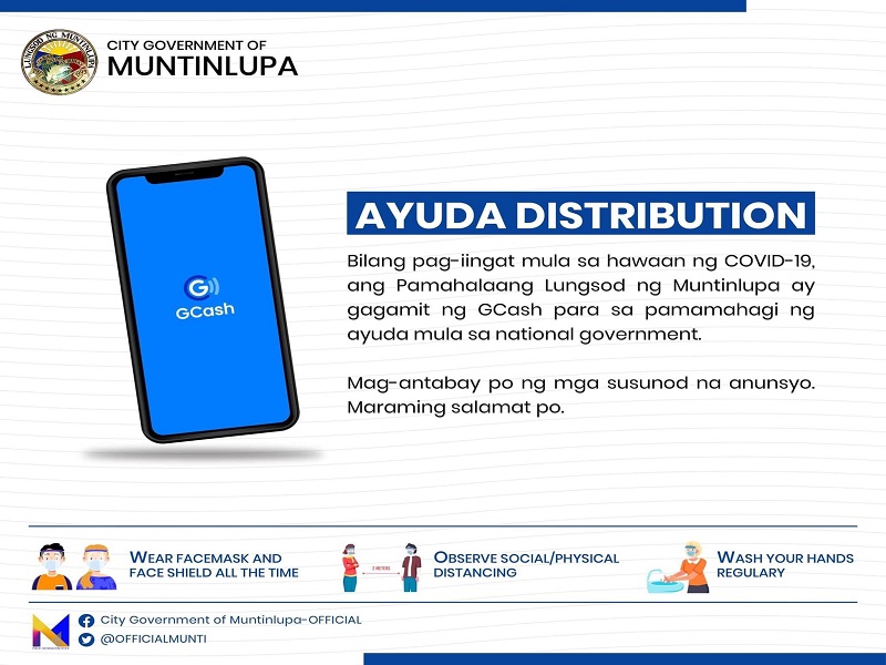 Muntinlupa gagamit ng GCash sa pamamahagi ng ECQ ayuda