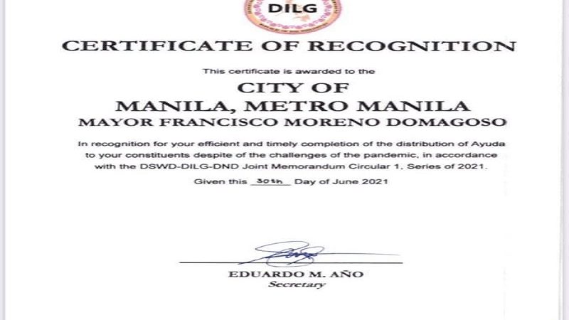 Manila Mayor Isko Moreno kinilala ng DSWD at DILG sa maayos at mabilis na pamamahagi ng ayuda