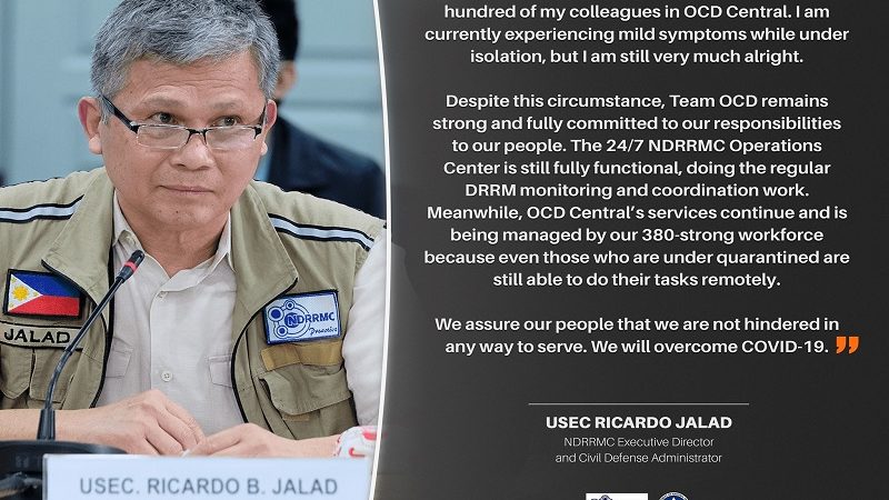 Usec. Ricardo Jalad nagpositibo sa COVID-19