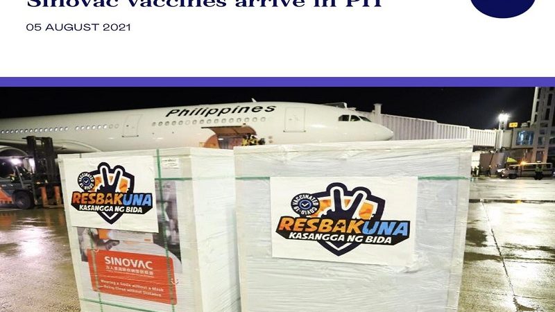 Isang milyong doses ng Sinovac COVID-19 vaccine dumating sa bansa