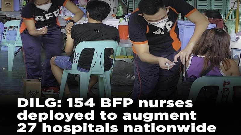 154 na nurse ng BFP ipinakalat sa mga ospital sa iba’t ibang panig ng bansa