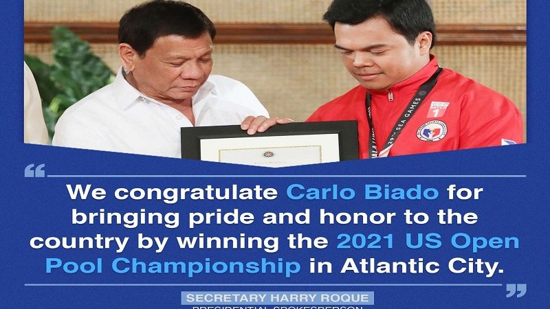 Pinoy Pool player Carlo Biado wagi sa 2021 US Open Pool Championship