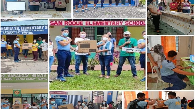 Davao police nag-donate ng computer sets sa tatlong paaralan at dalawang barangay sa lalawigan