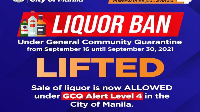 Pagpapatupad ng liquor ban binawi na sa Maynila