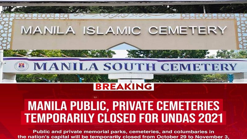 Mga sementeryo sa Maynila sarado sa panahon ng Undas