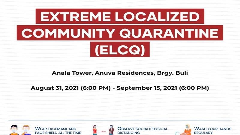 Anala Tower sa Anuva Residences sa Muntinlupa isinailalim sa Extreme Localized Community Quarantine