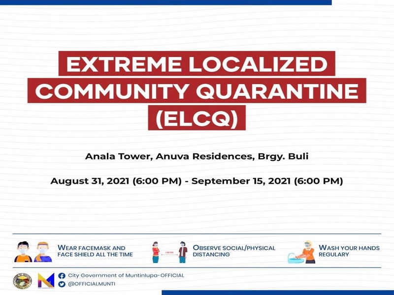 Anala Tower sa Anuva Residences sa Muntinlupa isinailalim sa Extreme Localized Community Quarantine