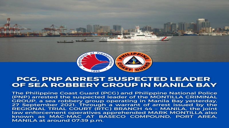 Lider ng Sea Robbery Group arestado ng Coast Guard