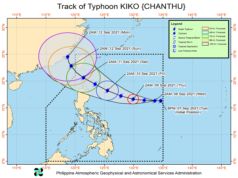 Bagyong Kiko magpapaulan sa Extreme Northern Luzon simula sa Biyernes; Signal No. 4 posibleng itaas sa ilang lalawigan