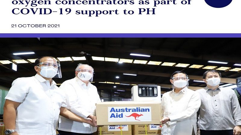 Australia nagbigay ng 100 oxygen concentrators sa Pilipinas