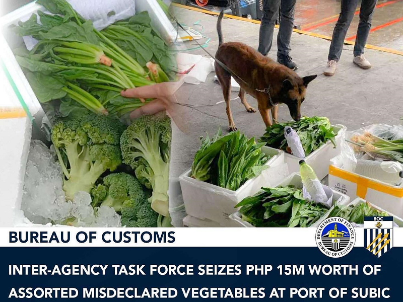 P15M na halaga ng mga imported na gulay galing China nakumpiska ng Customs