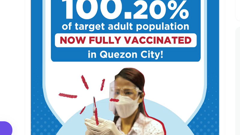 100 percent ng target adult population sa QC fully-vaccinated na