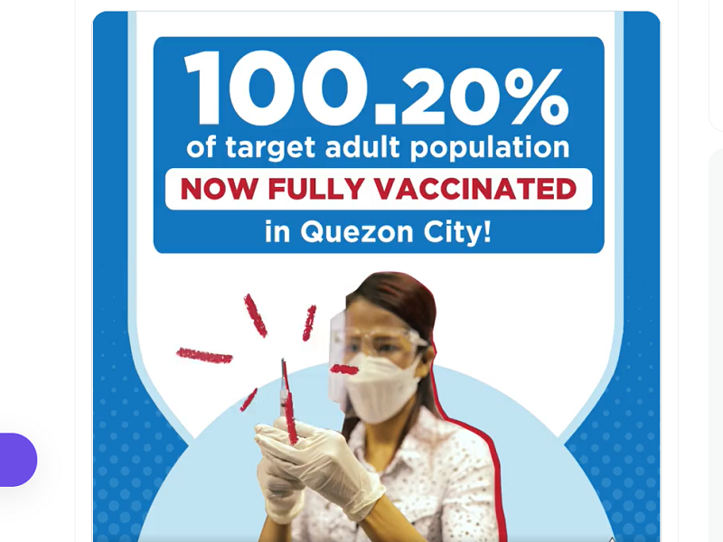 100 percent ng target adult population sa QC fully-vaccinated na