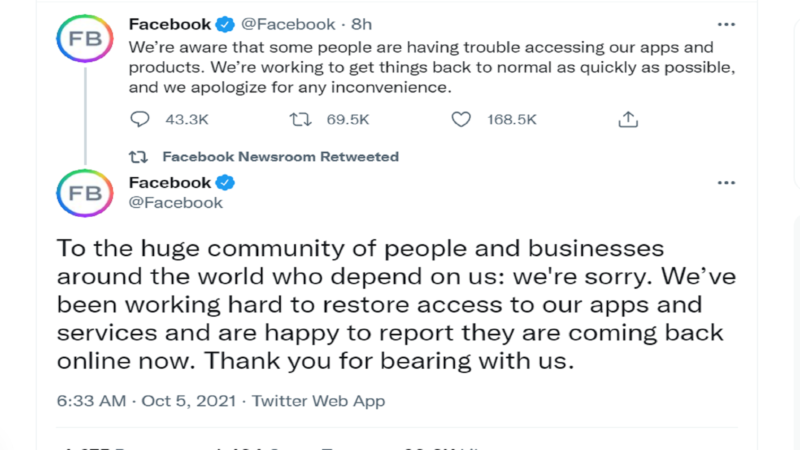Facebook, Instagram at WhatsApp nakaranas ng outage