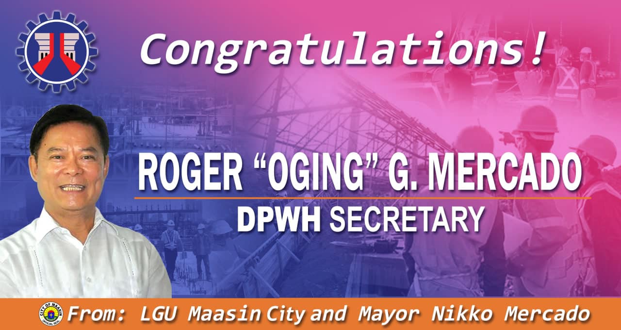 Southern Leyte Rep. Roger Mercado bagong DPWH secretary