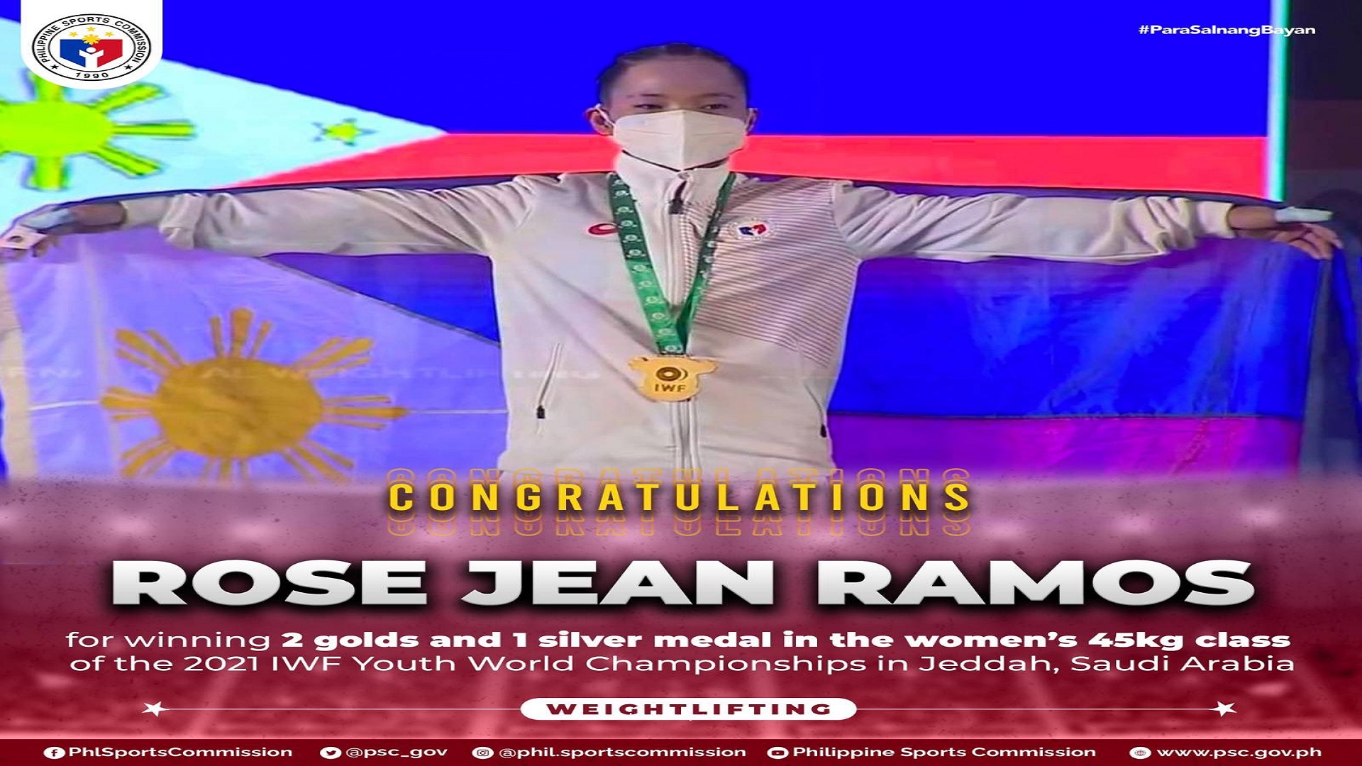 16-anyos na Pinay wagi ng dalawang gintong medalya sa International Weightlifting Federation Youth World Championships