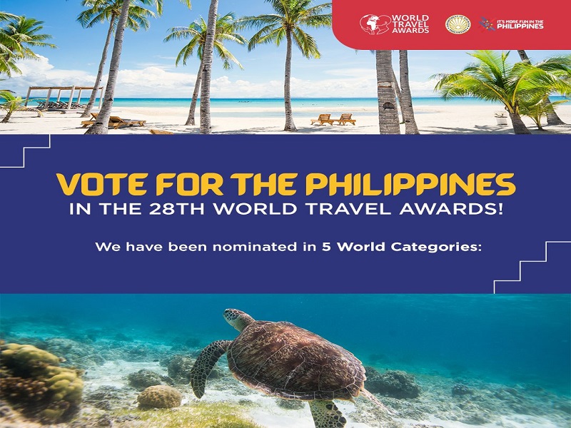 Pilipinas nominado para sa limang kategorya sa World Travel Awards