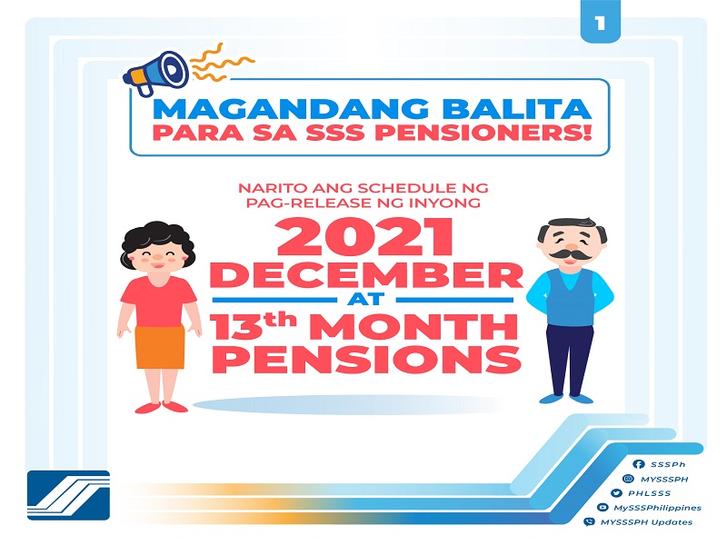 13th Month Pension ng SSS pensioners matatanggap na simula sa Dec. 1