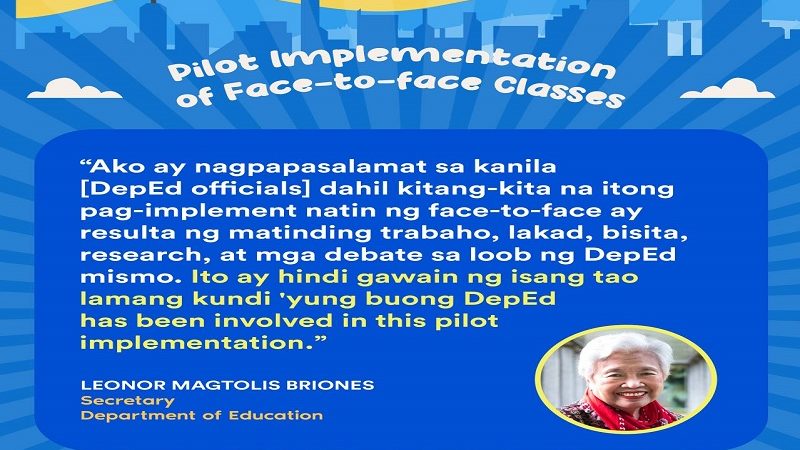 “All set” na para sa limitadong face-to-face classes simula sa November 15 – DepEd