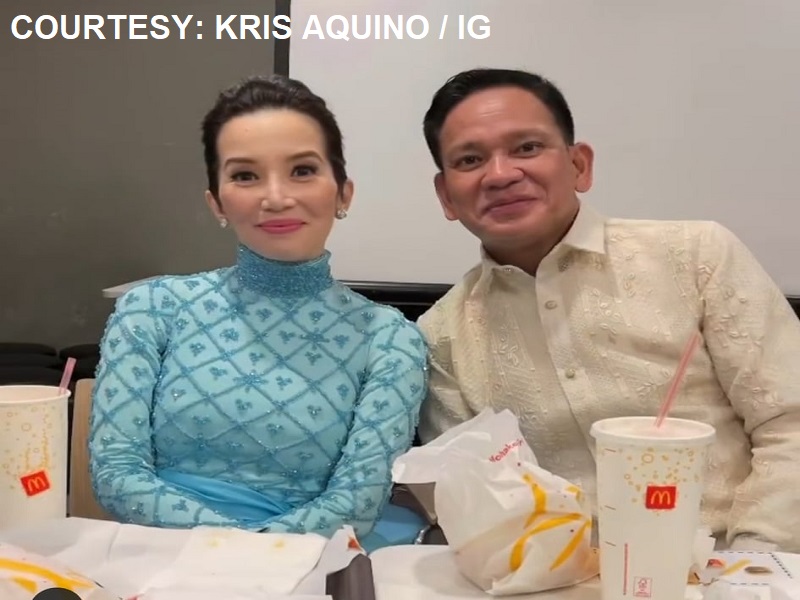 Kris Aquino, Mel Sarmineto nag-date sa fast food chain ng naka-gown at naka-barong