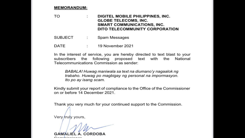 NTC inatasan ang mga Telco na bigyang-babala ang publiko sa mga text scam na nag-aalok ng trabaho