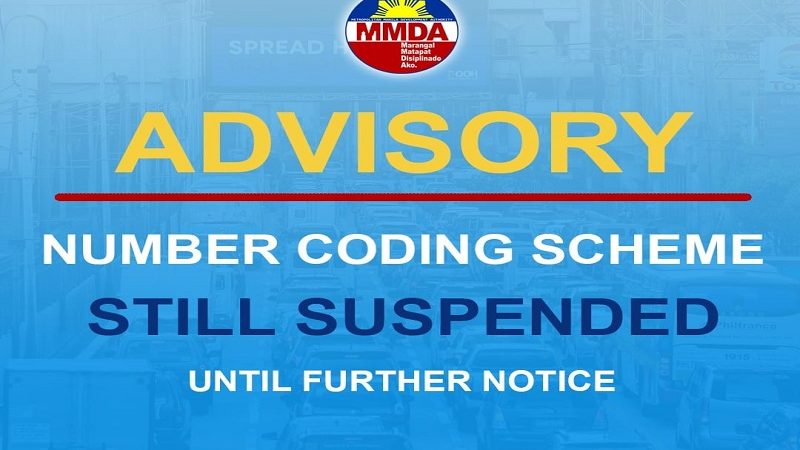 Number Coding suspendido pa rin ngayong buwan ng Nobyembre – MMDA