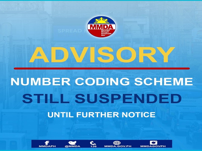 Number Coding suspendido pa rin ngayong buwan ng Nobyembre – MMDA