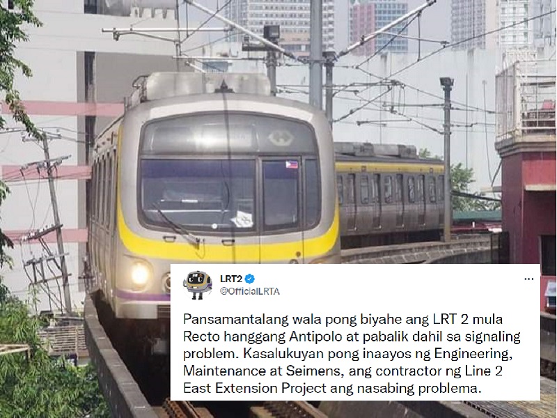 Code Red ipinatupad sa LRT-2; biyahe ng mga tren inihinto