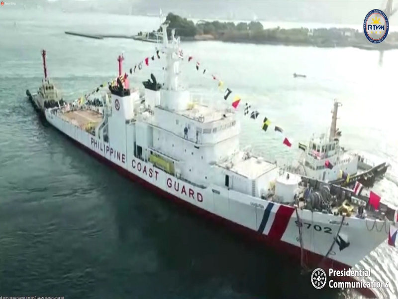 97-meter multi-role response vessel ng Coast Guard inilunsad na sa Japan