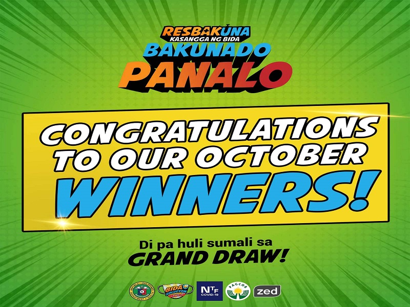 Unang batch ng mga nagwagi sa Bakunado Panalo raffle ng DOH inanunsyo na