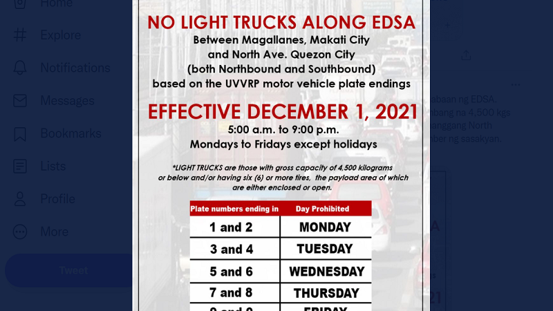 Modified Light Trucks Ban muling ipinatupad sa EDSA